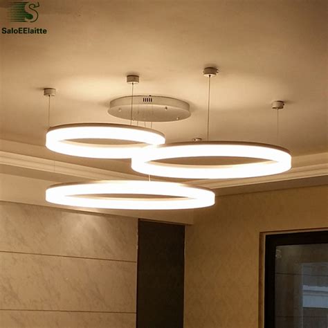 Modern Minimalism Acrylic Ring Dimmable Led Chandelier Luminaria Light