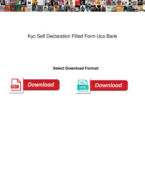 Fillable Online Kyc Self Declaration Filled Form Uco Bank Kyc Self