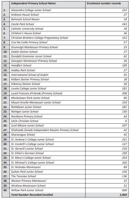 Over 5,000 children enrolled in private primary schools last year | Newstalk