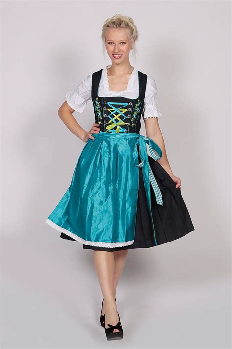 Dirndl Dress Della Blue 2 Way Flip Apron - Lederhosen Store