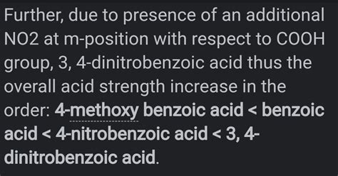 Compare Acidic Strength Benzoic Acid Nitrobenzoic Acid