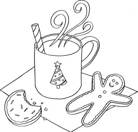 Hot Cocoa Coloring Page