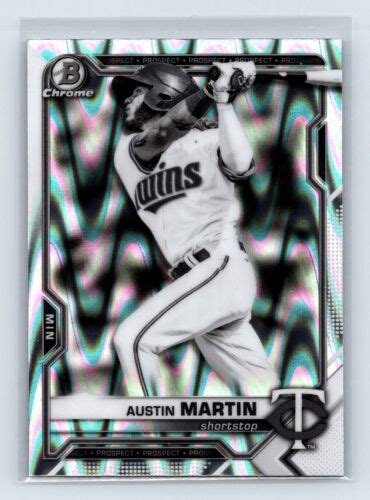 Austin Martin 2021 Bowman Draft BDC 19 Chrome Black White RayWave