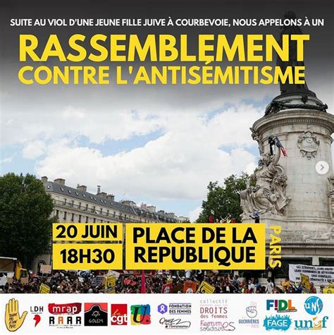 Rassemblement à Paris contre lantisémitisme fsu81