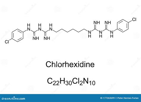 Chlorhexidine Chg Skeletal Formula And Structure Stock Vector