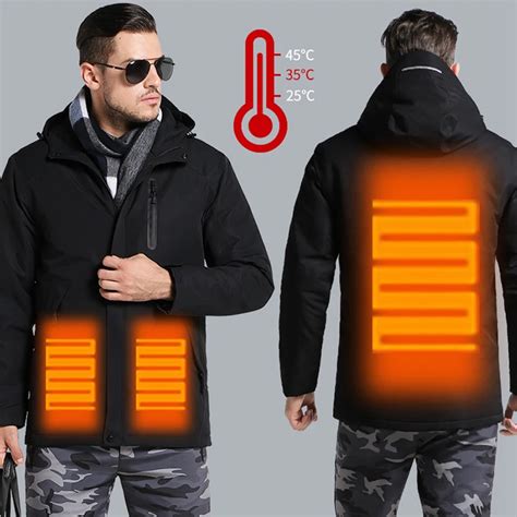 Уличные мужские и женские зимние толстые USB теплые хлопковые куртки ...