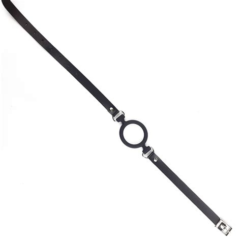 Кляп розширювач силіконове кільце Art of Sex Gag Ring чорний натуральна шкіра SO6707