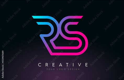 monogram lines rs   letter logo design creative icon modern letters