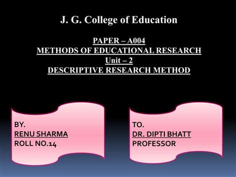 Descriptive Research Method | PPT