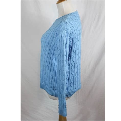 Lilly Pulitzer Blue Cable Knit Sweater Medium Gem