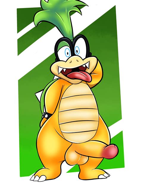 Rule 34 Big Balls Big Penis Flirting Look Hand Behind Head Iggy Koopa Koopaling Looking At