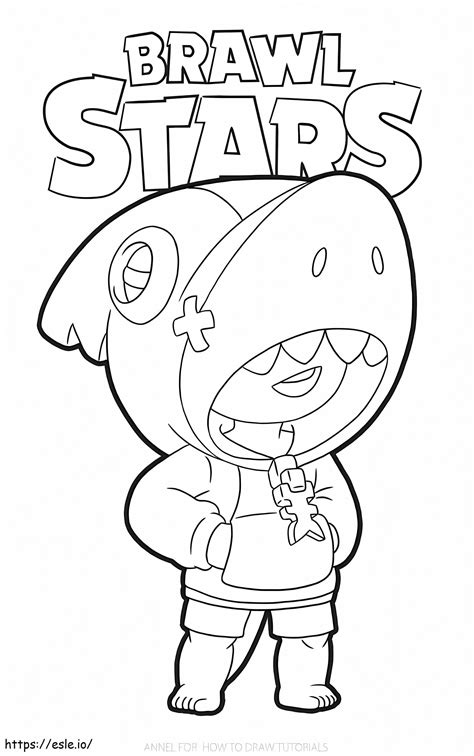 Shark Leon Brawl Stars Coloring Page