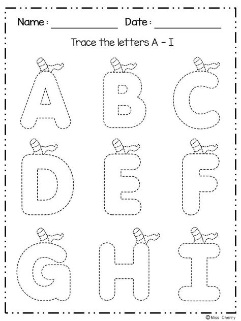 Fall Tracing Activities Teaching Letter Recognition Preschool