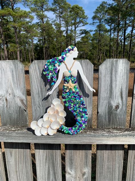 Seashell Mermaid Wall Decor Mermaid Wall Art Etsy