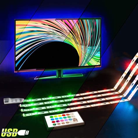 LED TV Backlight USB Powered HDTV Strip Lights For 32 To 60 Inch RGB