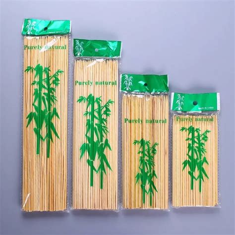 Pcs Bamboo Sticks Sturdy Disposable Barbecue Fruit Wood Sticks