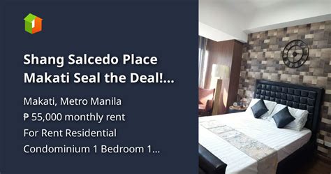 Shang Salcedo Place Makati Seal The Deal Fully Furnished 1 Bedroom