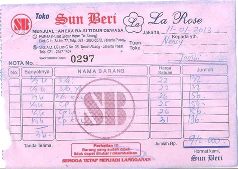 7 Contoh Nota Penjualan Dan Cara Buat Nota Penjualan