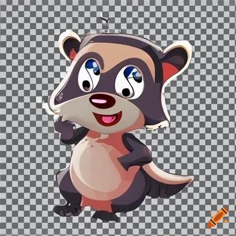 Cute Raccoon Giving Thumbs Up In Dora The Explorer Style Animation On