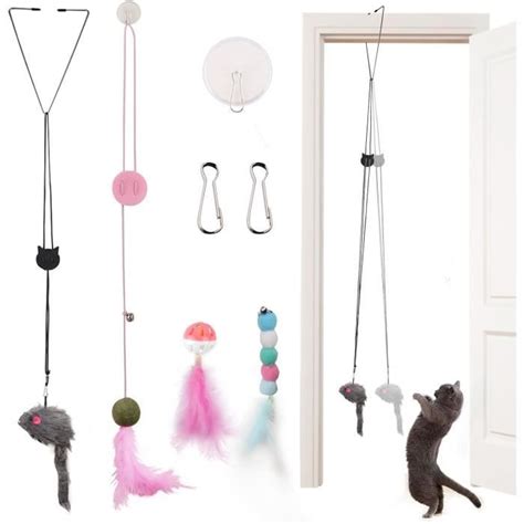 Jouet Interactif Pour Chat Avec Plume Et Clochette 4 Pièces Jouet