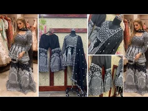 Beutique Designer Collection Buy Black Georgette Work Suits And Flair