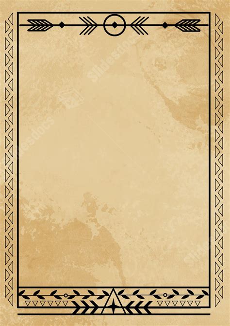 Bohemian Arrow Texture In Yellow Hue Page Border Background Word