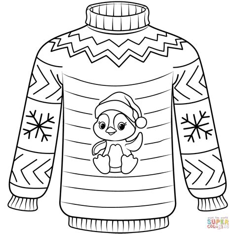 Christmas Sweater Coloring Page Free Printable Coloring Pages