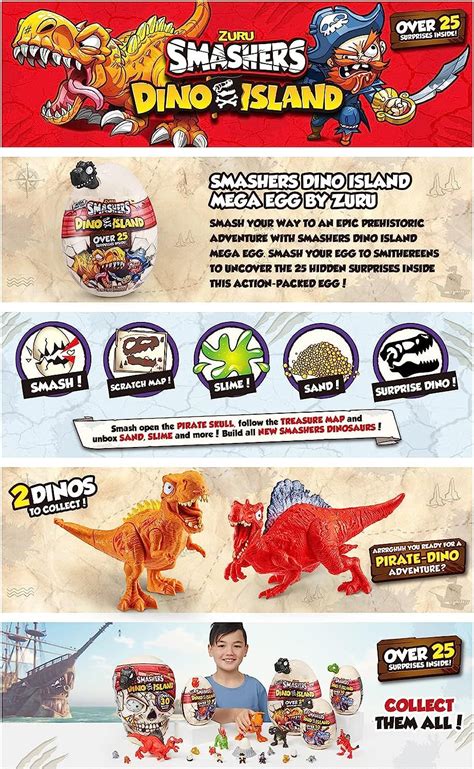 Smashers Series Dino Island Mega Egg With Over Surprises By Zuru