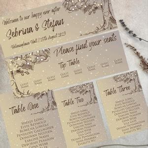 Printable Rustic Wedding Seating Chart Cards Editable - Etsy