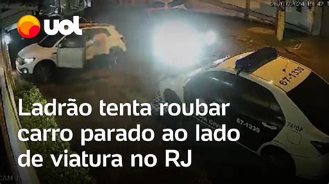 V Deo Flagra Ladr O Tentando Roubar Carro Estacionado Ao Lado De