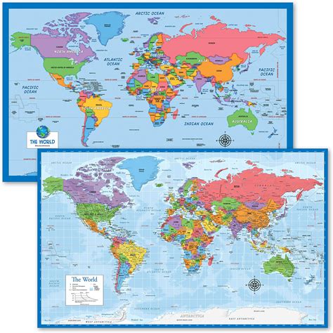 Maps International Mapa Del Mundo Gigante P Ster Pol Tico Con El