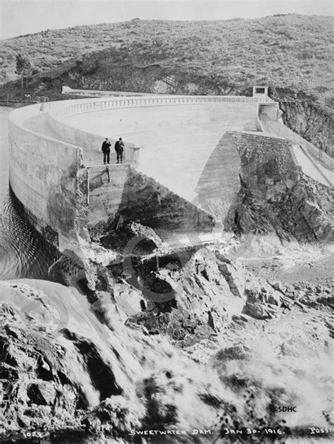 Sweetwater Dam - after flood - c. 1916 - San Diego History Center