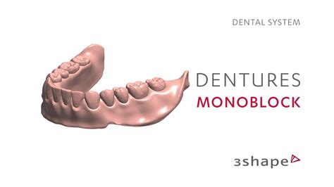 3shape Dental System Dentures Monoblock Youtube