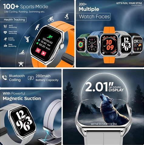 Умные часы iCruze Pronto Flex Bluetooth 5.0 с 2,01-дюймовым HD-дисплеем ...
