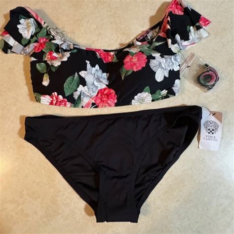 Vince Camuto Swim Nwt Vince Camuto Pc Floral Bikini On Or Off The Shoulder Sz Medium