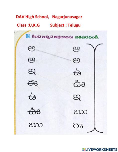 Telugu online worksheet | Live Worksheets