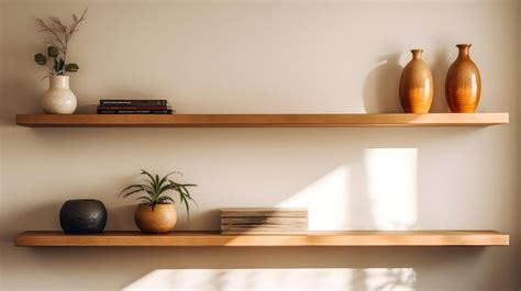 Premium Photo | Custom made wooden wall shelves