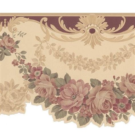 Satin Victorian Floral Wallpaper Border FDB02010 979b02010 | Etsy