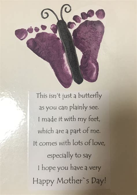 Mothers Day Footprint Butterfly Craft Mothers Day Crafts Preschool