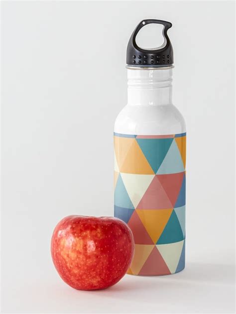 Colorful Triangles Water Bottle By Blertadk Water Bottle Bottle