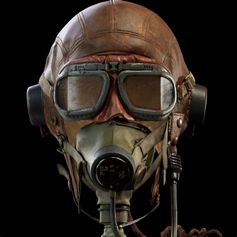 Artstation Ww2 Raf Fighter Pilot Helmet Prop Game Assets