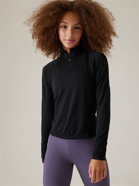 Athleta Girl Power Up Seamless Half Zip Top Athleta