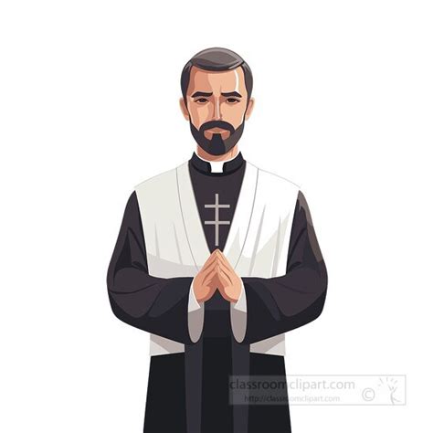 Christian Clipart Priest Wearing Liturgical Vestments Clip Art