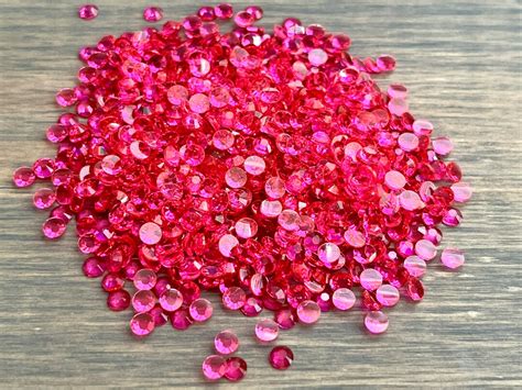 Ct Hot Pink Clear Transparent Resin Rhinestones Non Hotfix Flatback MM MM MM MM MM