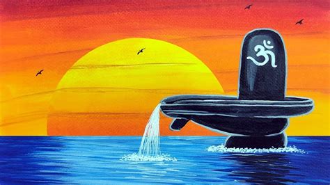 How To Draw Lord Shiva Shivling Drawing With Acrylic Colour Step By