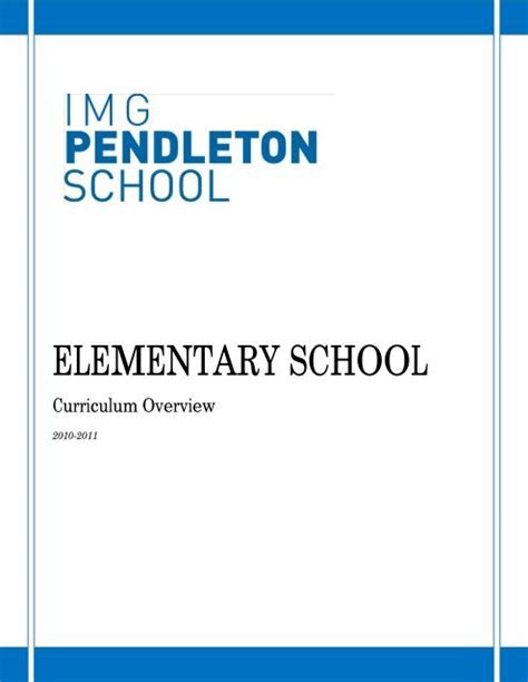 ELEMENTARY SCHOOL Curriculum Overview - IMG Academy