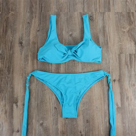Fashon Sexy Summer Bikini Two Pieces Women Bikini L Women Bikini Rainbow Girls Bikini Blue On