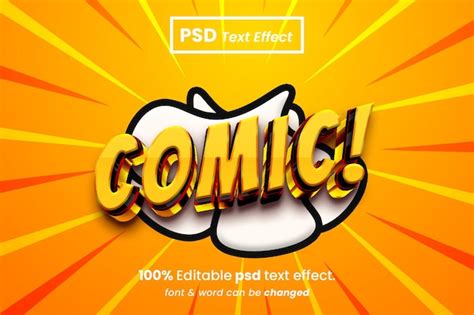 Premium Psd Comic 3d Editable Text Effect