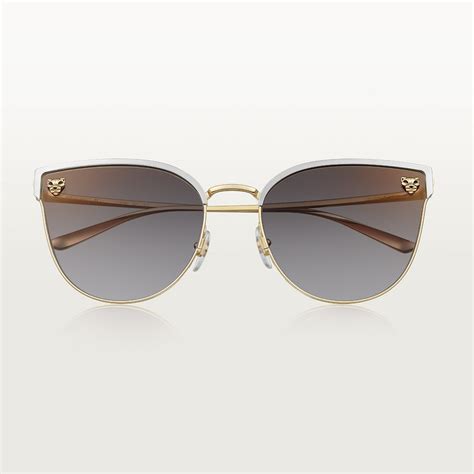 Cresw00451 Panthère De Cartier Sunglasses Smooth Golden Finish And Brushed Platinum Finish