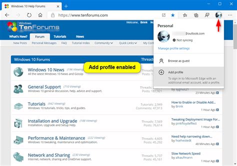 How To Enable Or Disable Add Profile In Microsoft Edge Chromium Tutorials